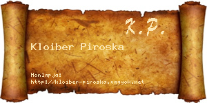 Kloiber Piroska névjegykártya